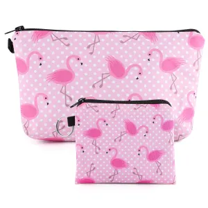 2 Pack Small Flamingo Makeup Bag for Handbag, Cute Cosmetic Bag Portable Pencil Case Cosmetic Storage WashBag Pouch Beauty Bag Travel for Women Travel Toiletry Bag