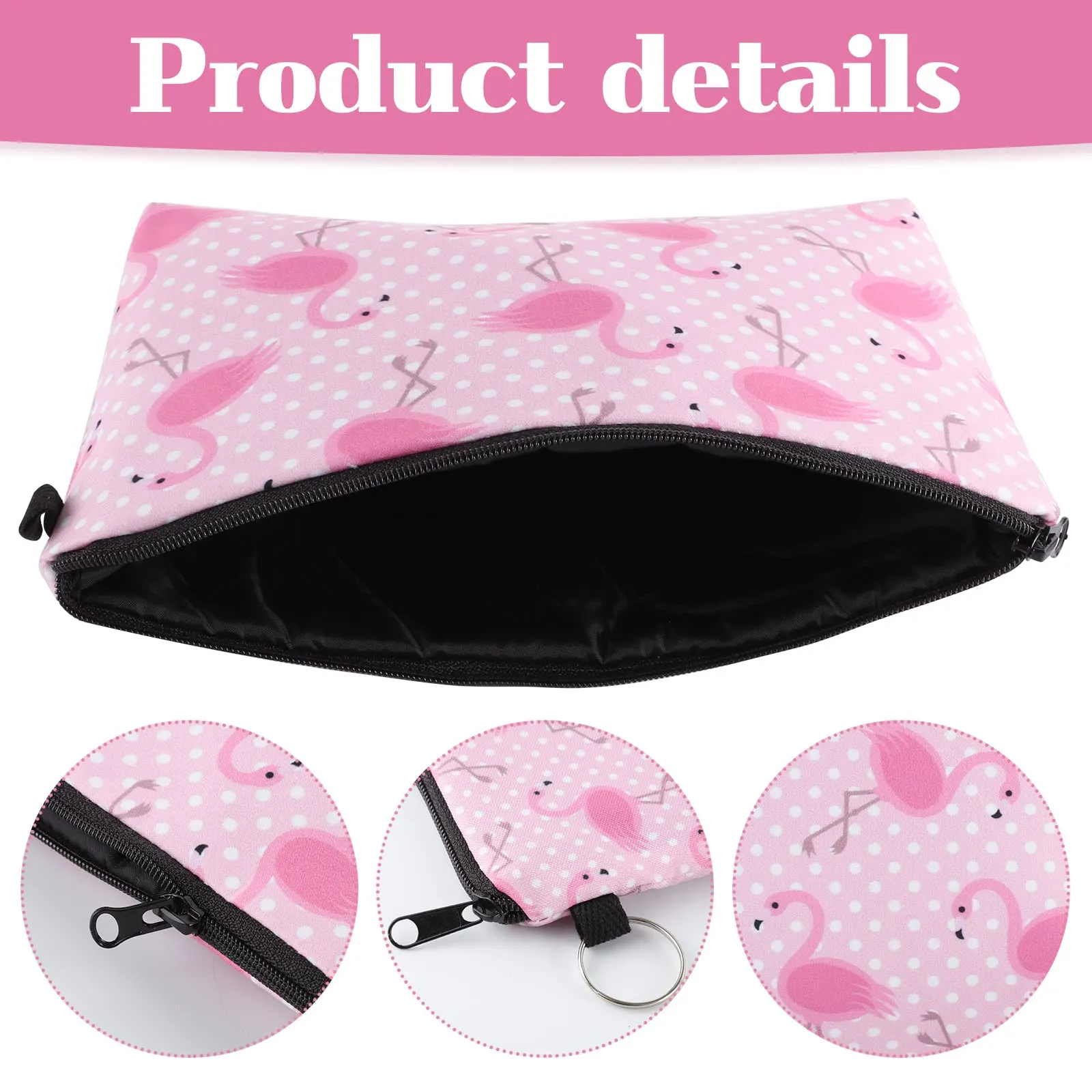 2 Pack Small Flamingo Makeup Bag for Handbag, Cute Cosmetic Bag Portable Pencil Case Cosmetic Storage WashBag Pouch Beauty Bag Travel for Women Travel Toiletry Bag