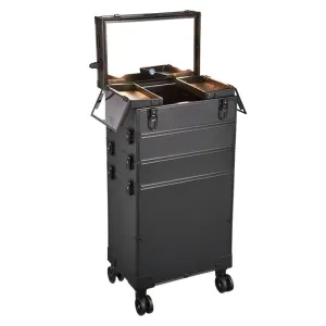 4-In-1Professional Aluminum Rolling Makeup Case With 4 Led Lights -Y216