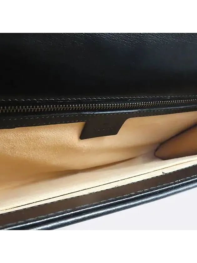 498079 Black leather GG Marmont Matelasse clutch bag