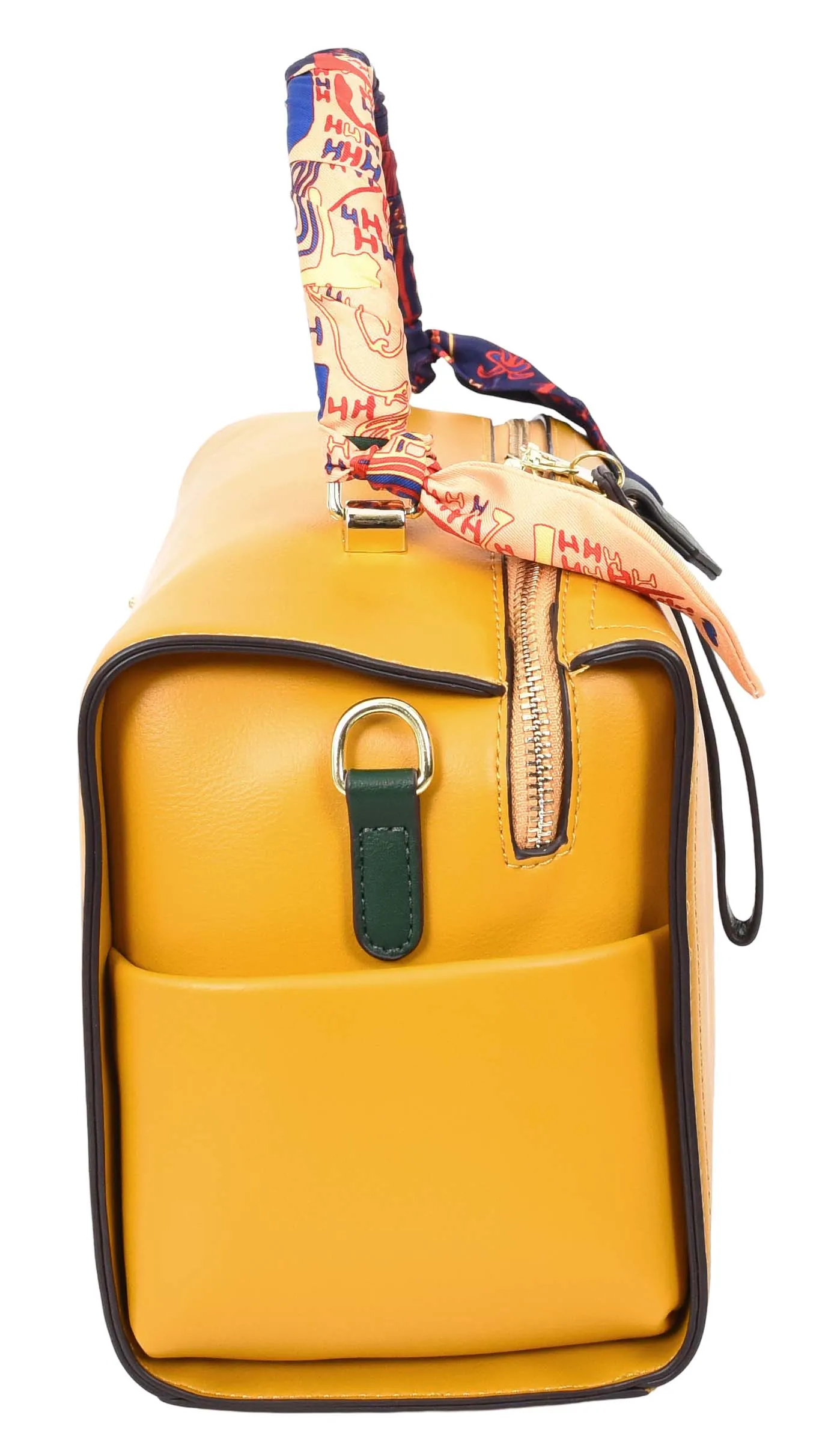 Aaliyah Women's  Faux Leather Barrel-Shaped Shoulder Handbag Yellow