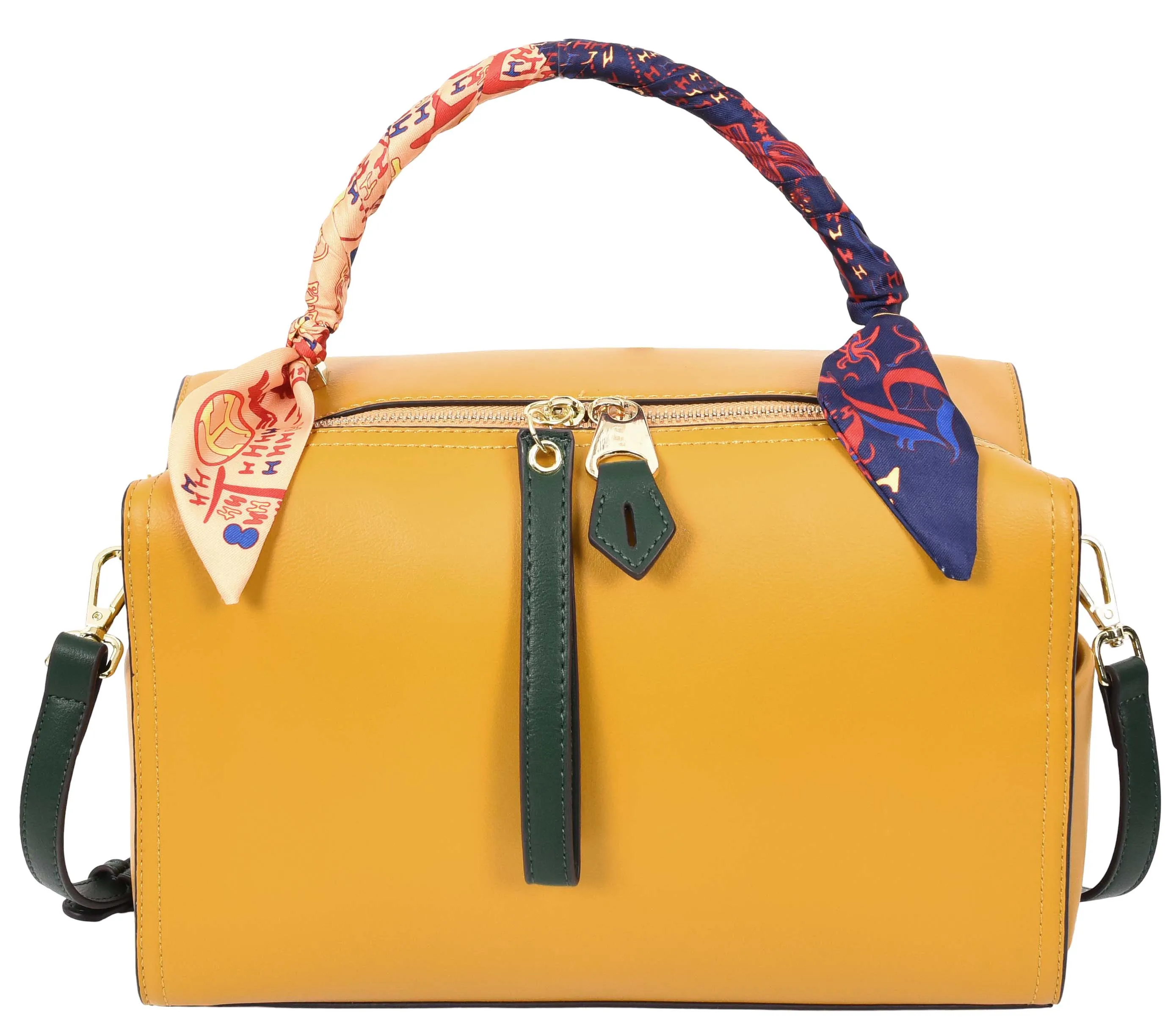 Aaliyah Women's  Faux Leather Barrel-Shaped Shoulder Handbag Yellow