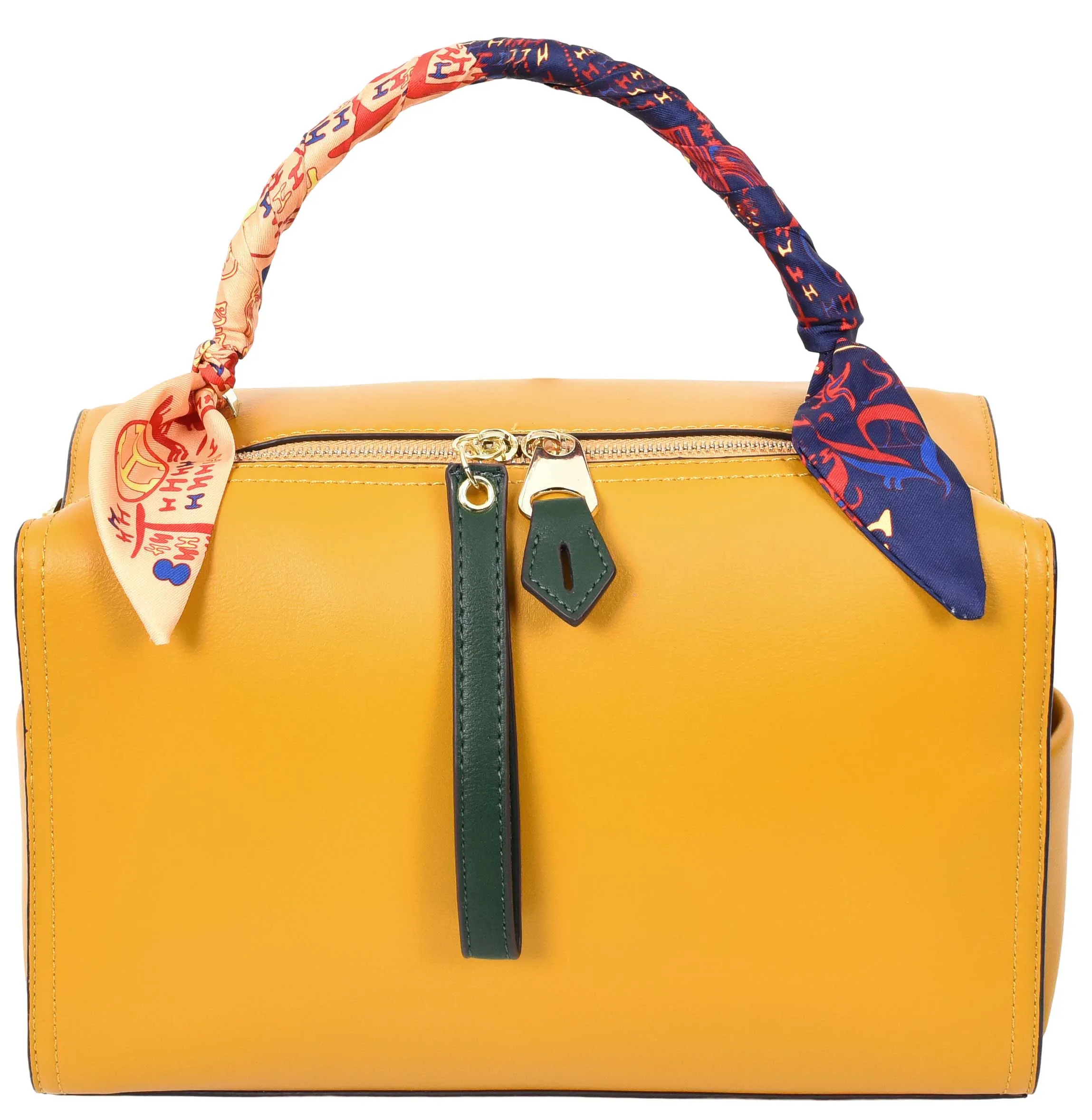 Aaliyah Women's  Faux Leather Barrel-Shaped Shoulder Handbag Yellow