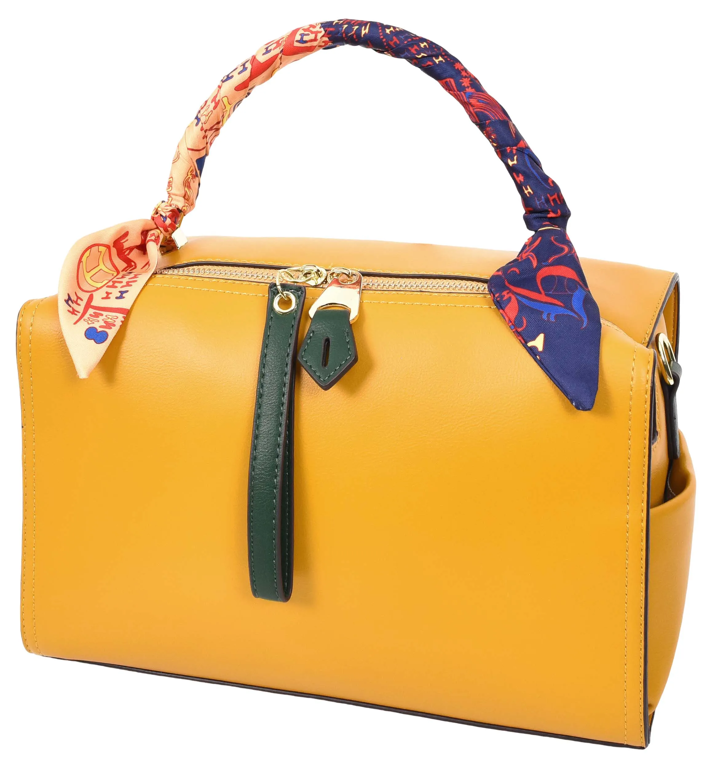 Aaliyah Women's  Faux Leather Barrel-Shaped Shoulder Handbag Yellow
