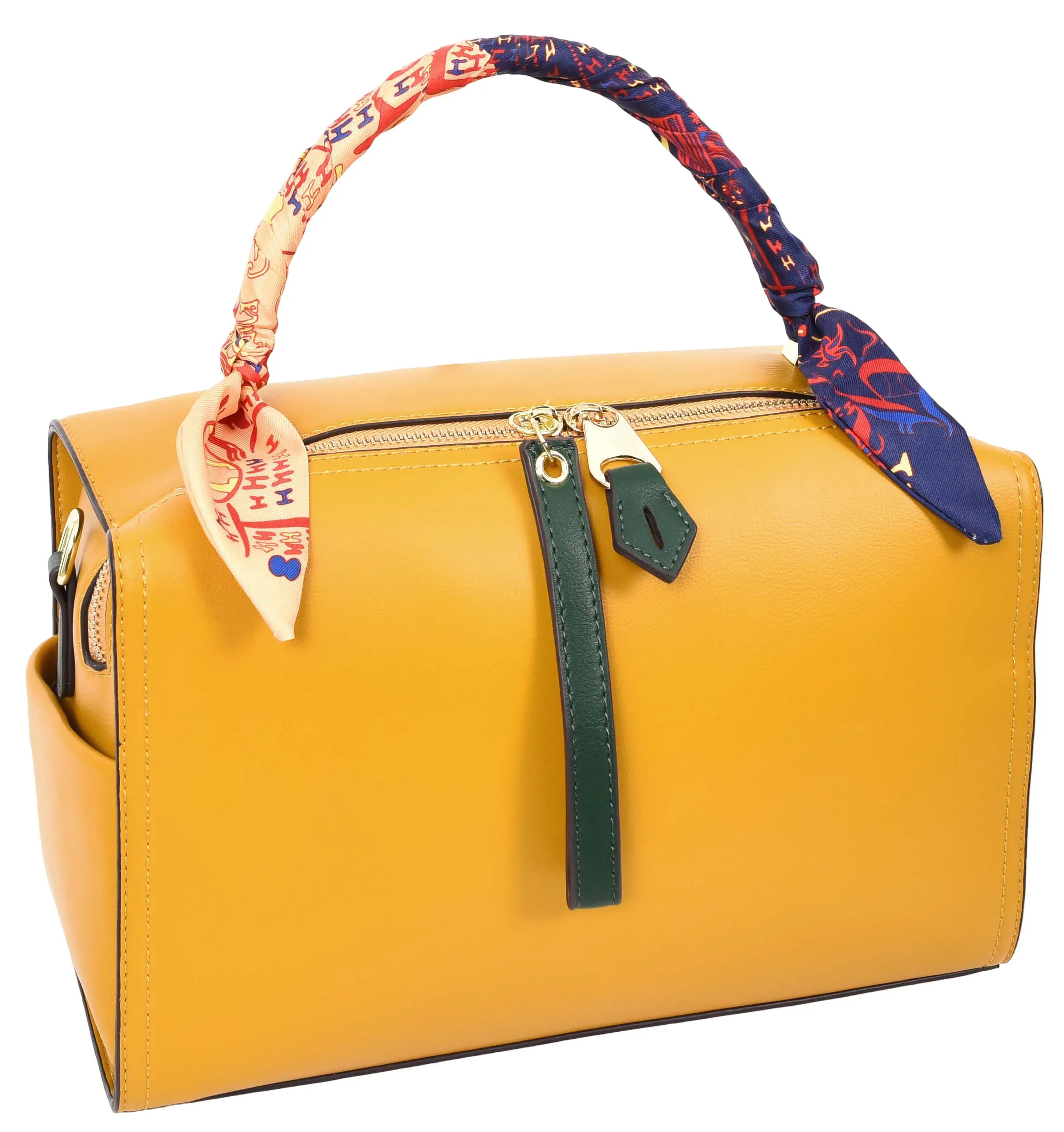 Aaliyah Women's  Faux Leather Barrel-Shaped Shoulder Handbag Yellow