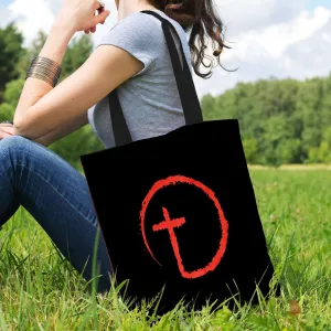 Abstract Cross Circle Fabric Totebag Reusable Shopping Tote
