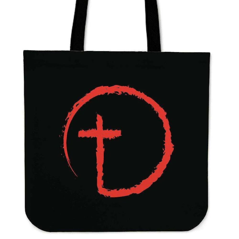 Abstract Cross Circle Fabric Totebag Reusable Shopping Tote