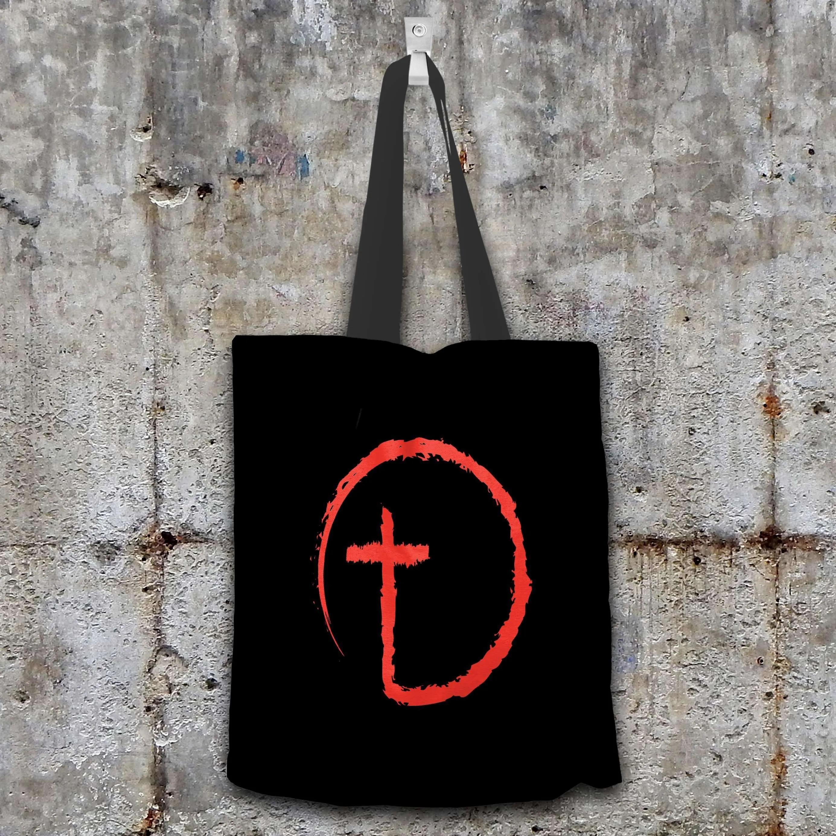 Abstract Cross Circle Fabric Totebag Reusable Shopping Tote