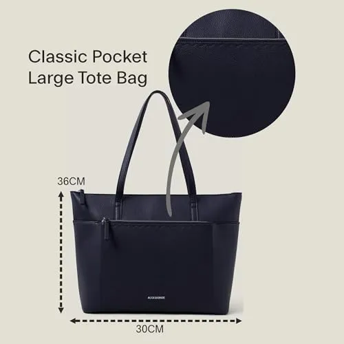 Accessorize London Women's Classic Pocket Large Tote Bag