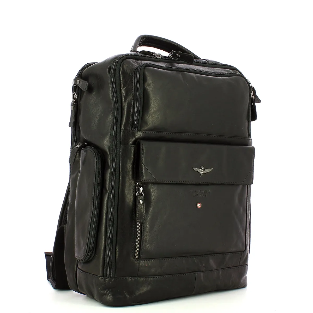 Aeronautica Militare - Zaino Grande in pelle - AM305 - NERO