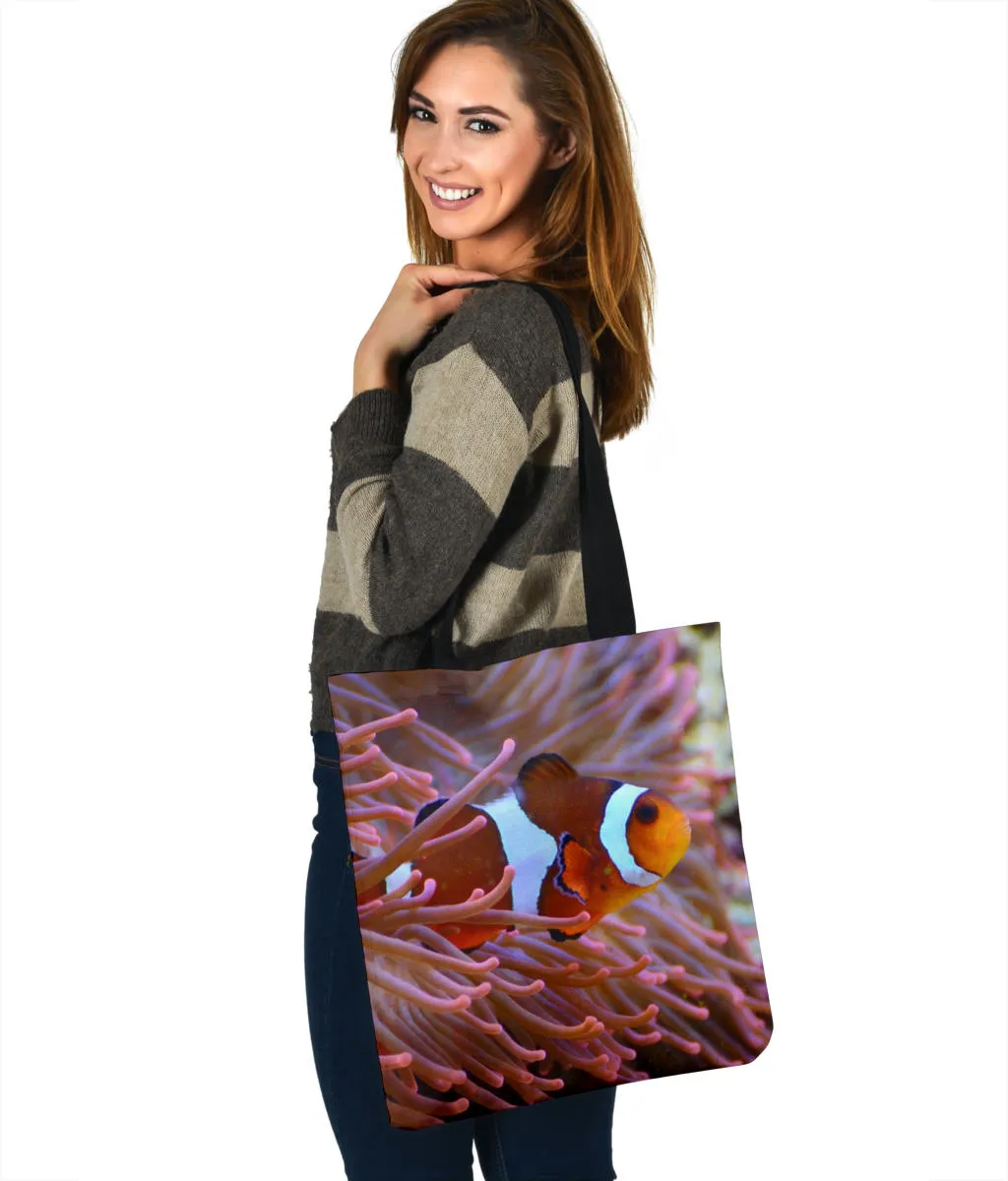 Anenome and Clown Fish Shoulder Tote Bag