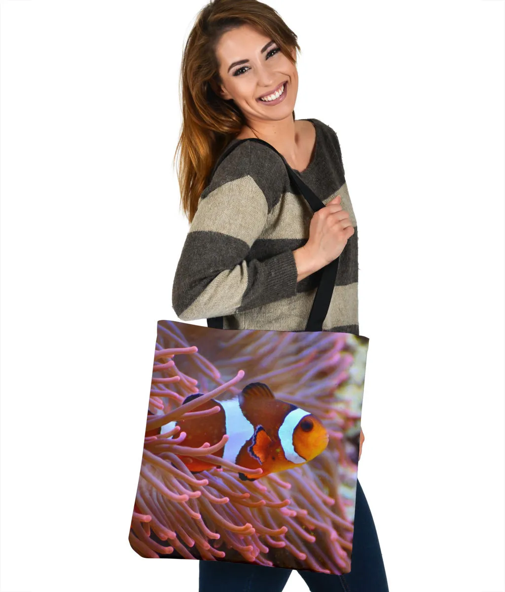 Anenome and Clown Fish Shoulder Tote Bag