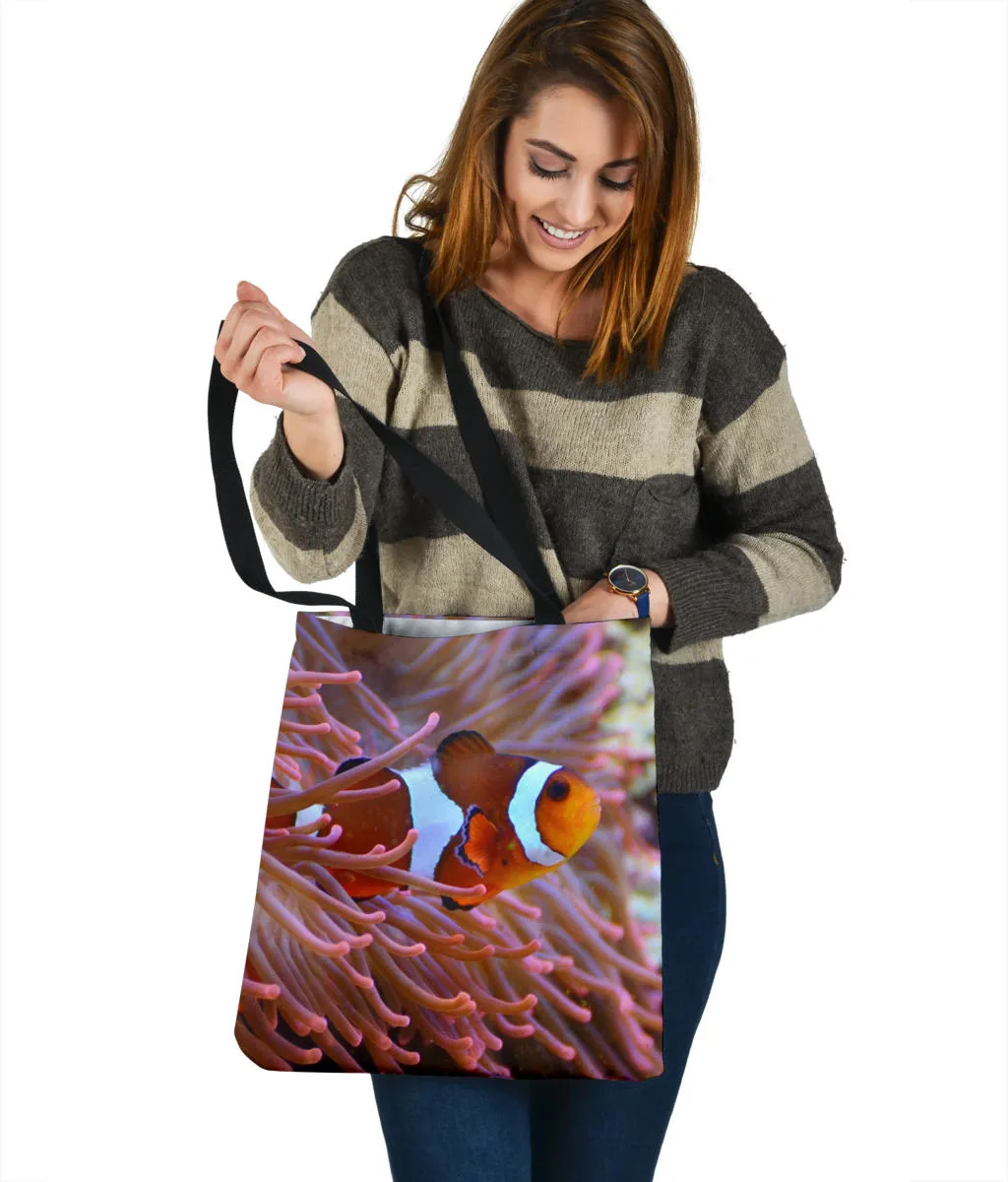 Anenome and Clown Fish Shoulder Tote Bag