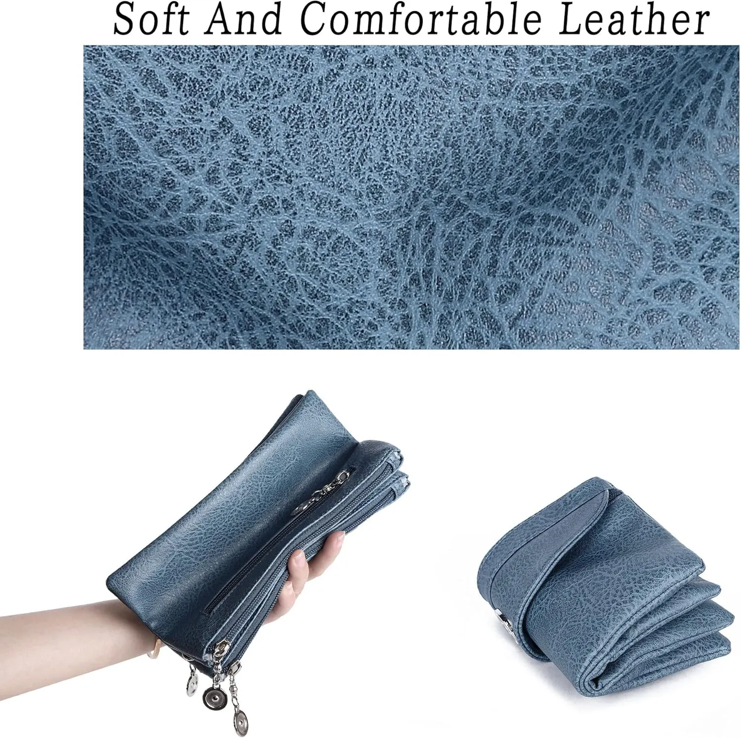 Angel Kiss Crossbody Bags Small Purses for Women Vegan Leather Cell Phone Wallet Purse with Wristlet Strap