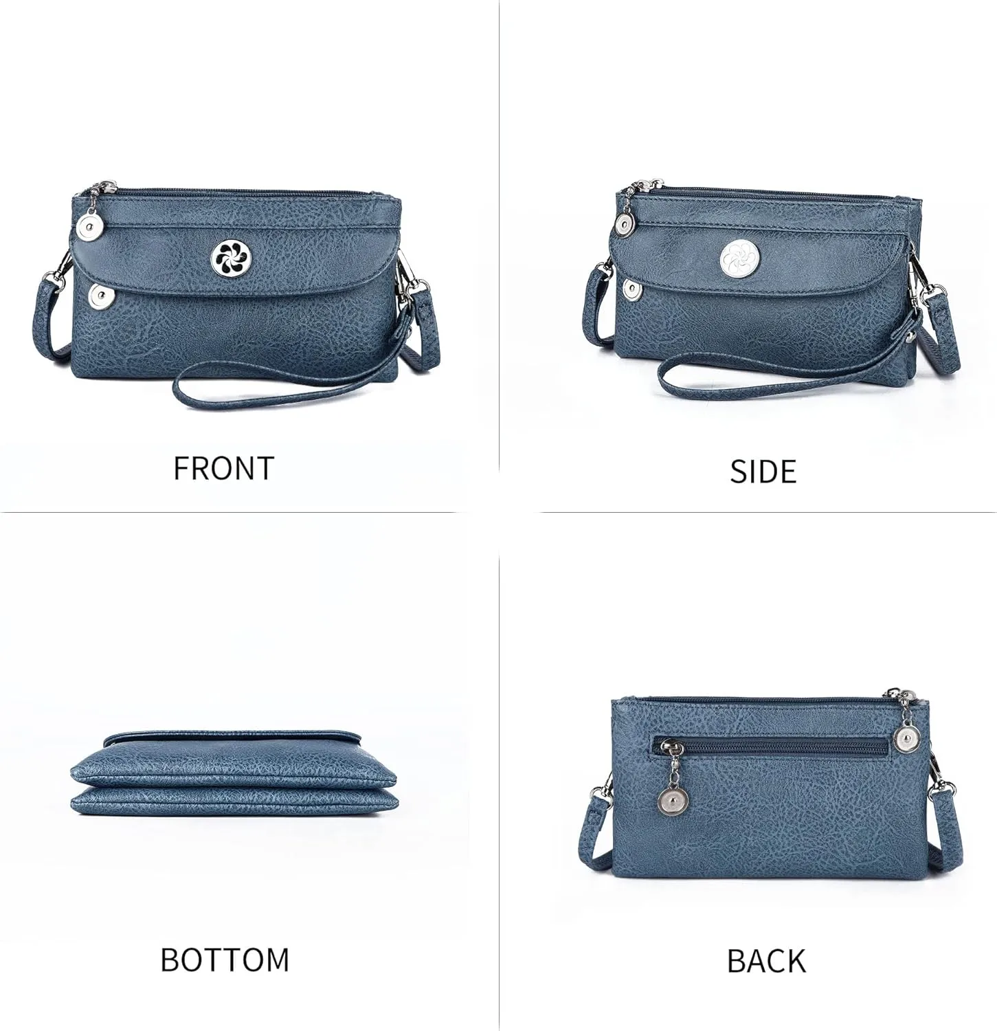 Angel Kiss Crossbody Bags Small Purses for Women Vegan Leather Cell Phone Wallet Purse with Wristlet Strap