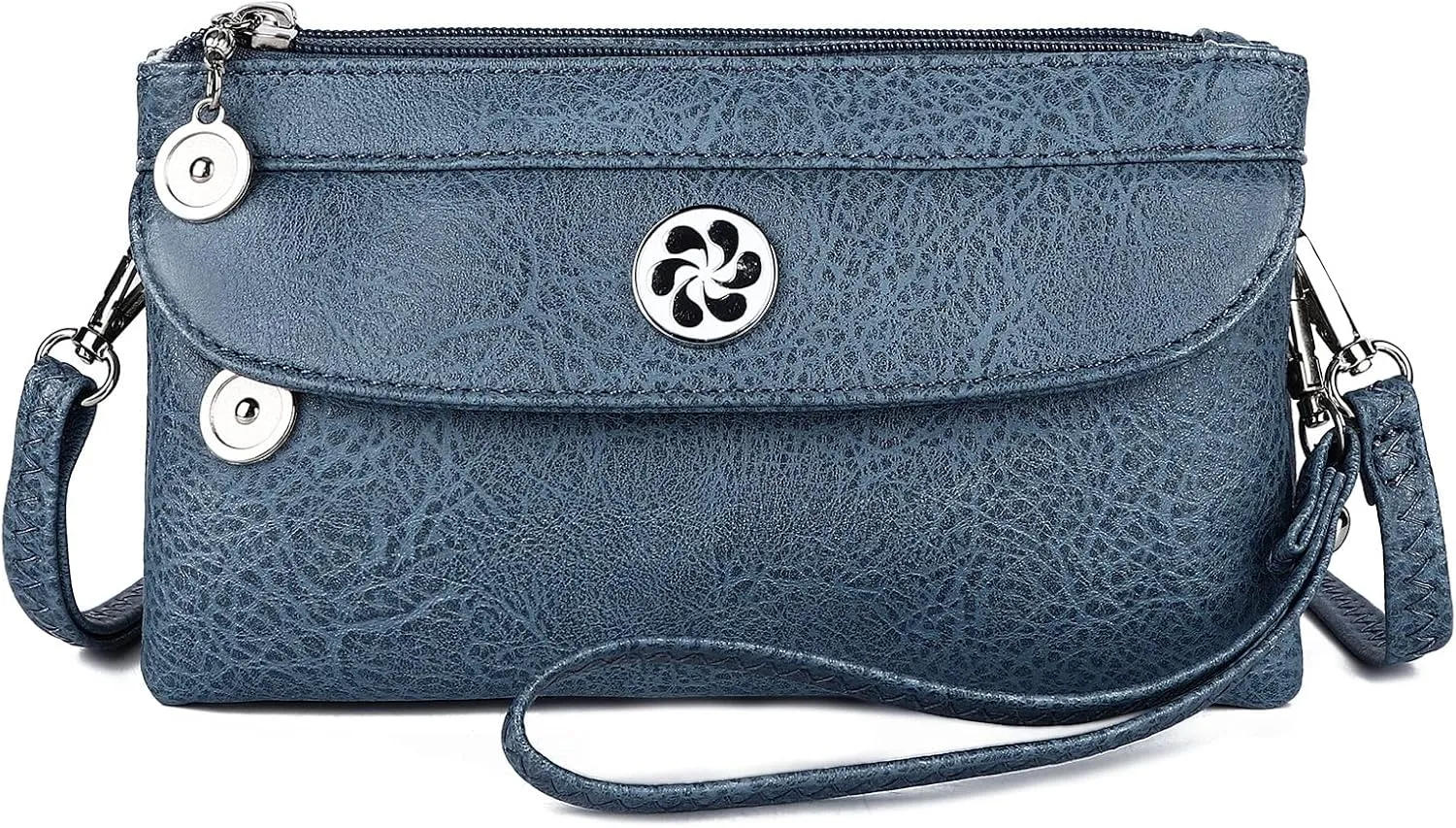 Angel Kiss Crossbody Bags Small Purses for Women Vegan Leather Cell Phone Wallet Purse with Wristlet Strap