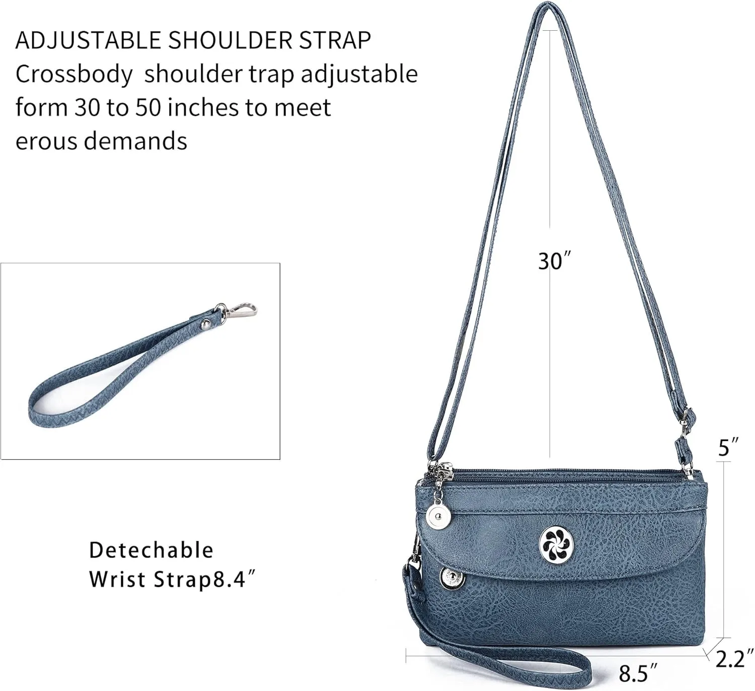 Angel Kiss Crossbody Bags Small Purses for Women Vegan Leather Cell Phone Wallet Purse with Wristlet Strap