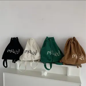 Backpack Embroidered Women's Backpacks Canvas Drawstring School Bags for Teenagers Casual Backpacks for Female Big Capacity