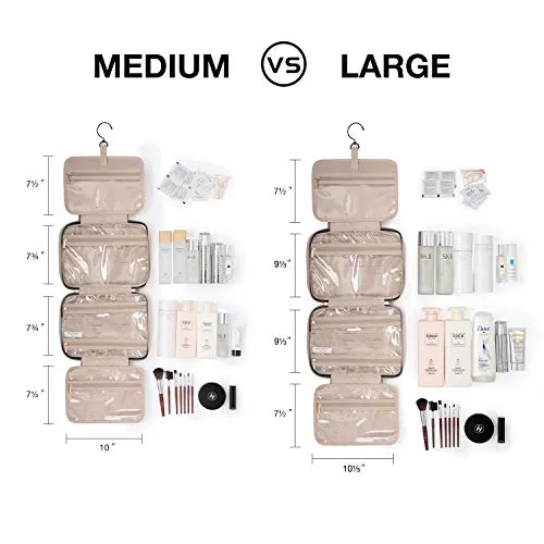 BAGSMART Toiletry Bag Travel Bag with hanging hook, Pink