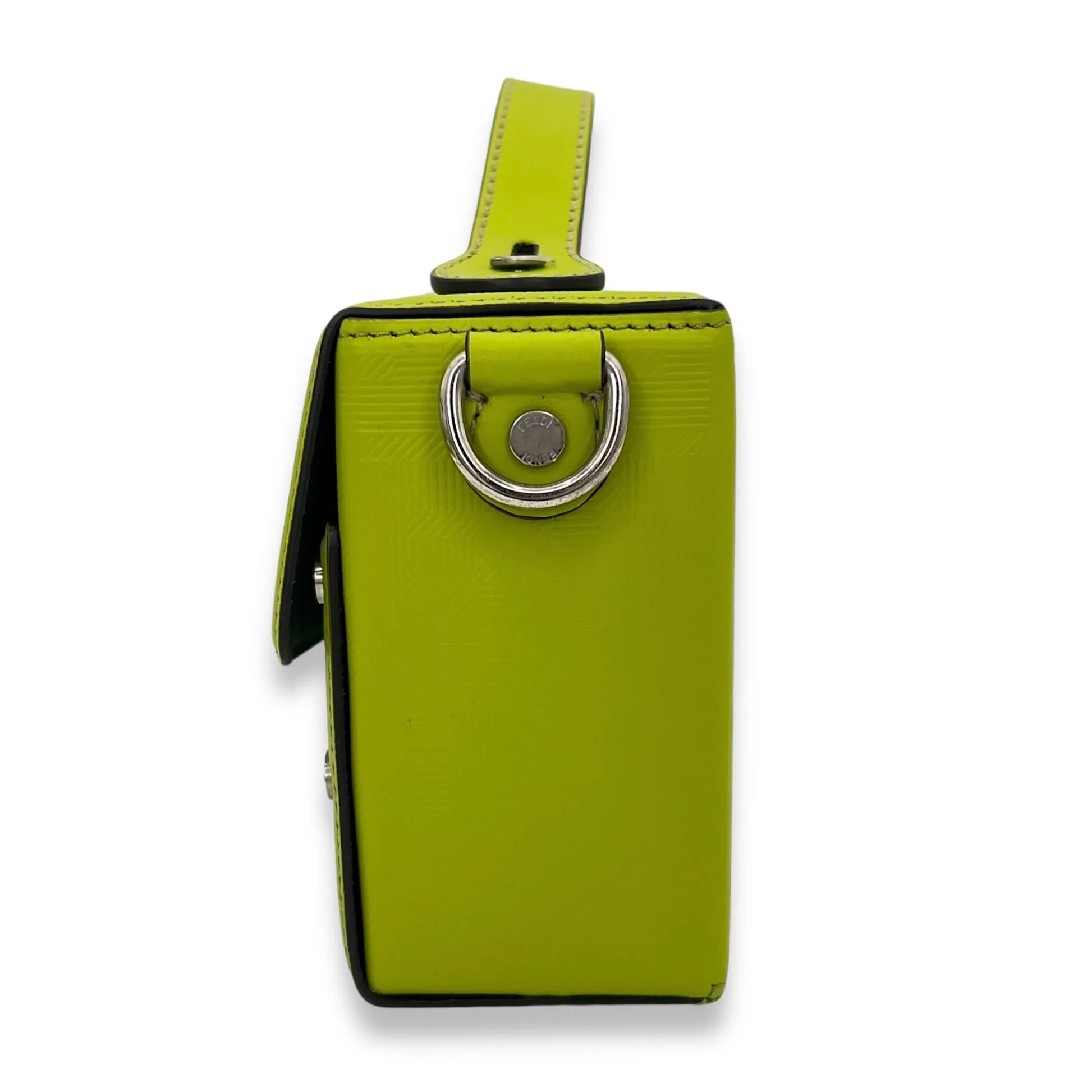 Baguette Crossbody Bag Green in Calfskin, Silver hardware