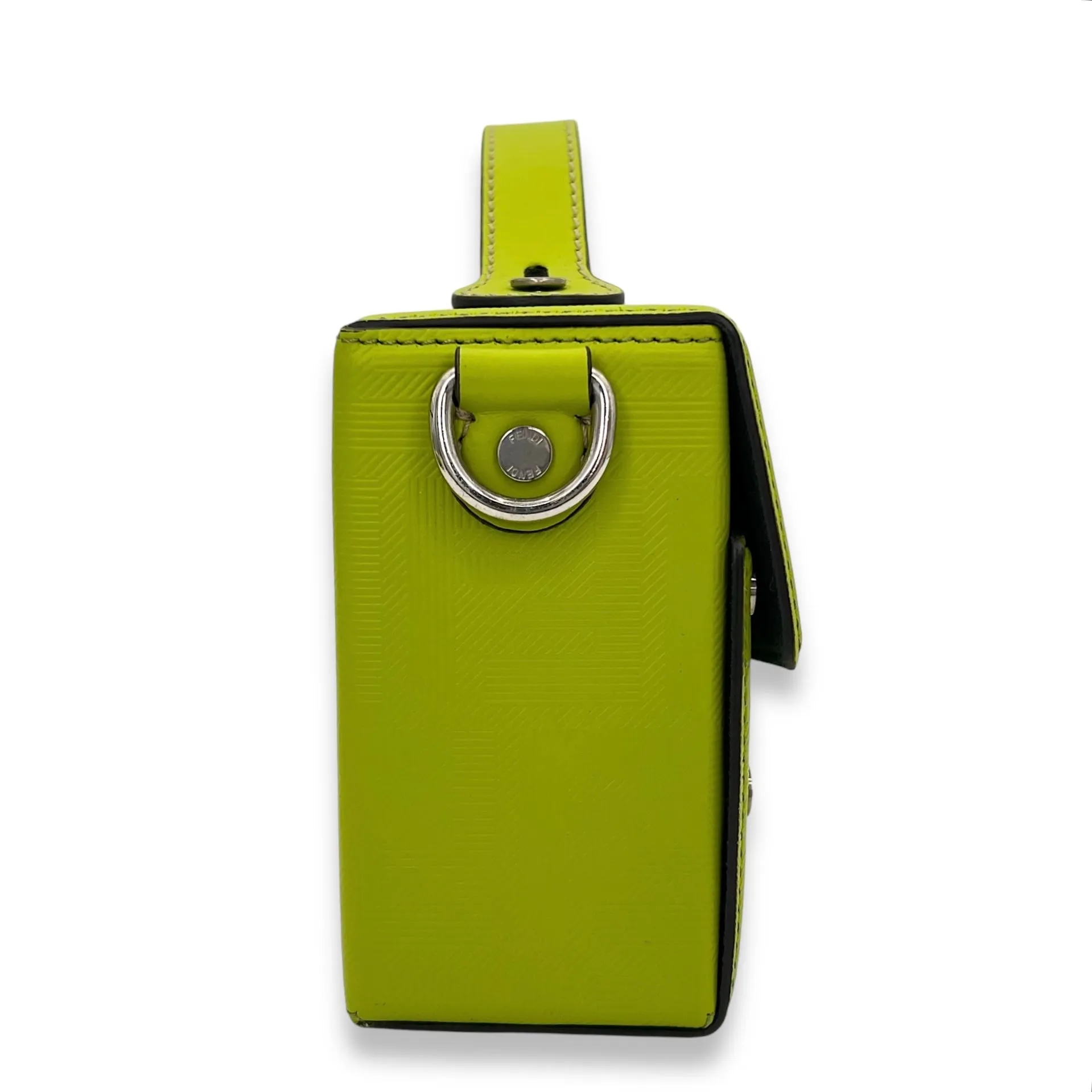 Baguette Crossbody Bag Green in Calfskin, Silver hardware