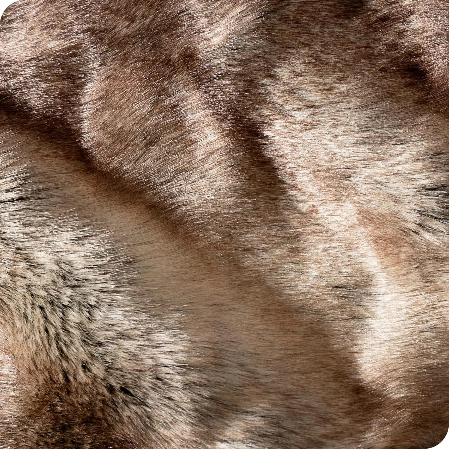 Bare Home Faux Fur Blanket - Ultra-Soft Luxurious - Cozy Warm Blanket for Couch, Sofa, Chair, Bed - Fuzzy Fluffy Super Soft - Decorative Bed Blanket, 60x47 inches (Throw, Variegated Mocha)
