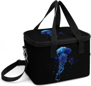 Beautiful Jelly Fish with Scuba Diver Lunch Box Insulated Lunch Bag Picnic Bags Cooler Tote for Work Outdoor