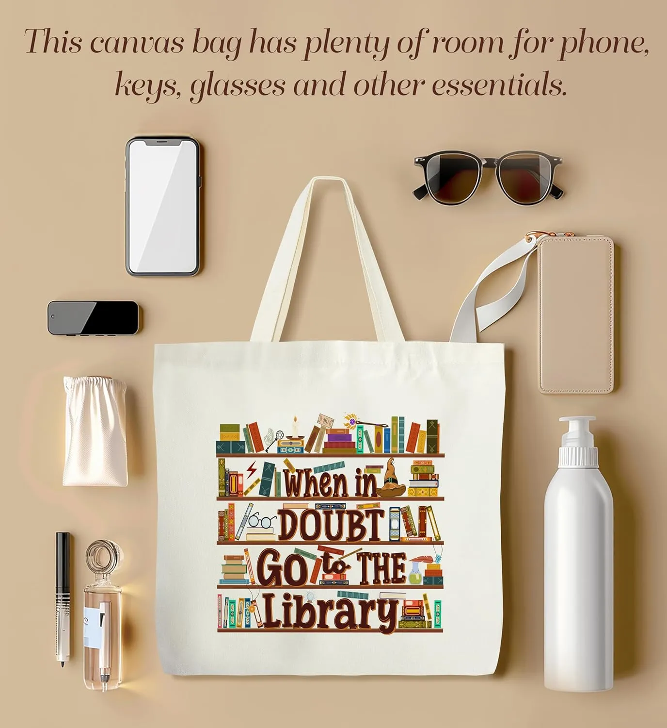 Book Tote Bag - Bookish Canvas Tote Bags - Book Lover Shoulder Bag