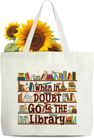 Book Tote Bag - Bookish Canvas Tote Bags - Book Lover Shoulder Bag