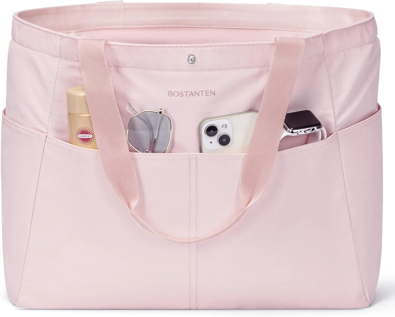 BOSTANTEN Travel Tote Bags for Women Foldable Beach Bag Waterproof Zipper Gym Sports Shopping Bag Trolley Sleeve