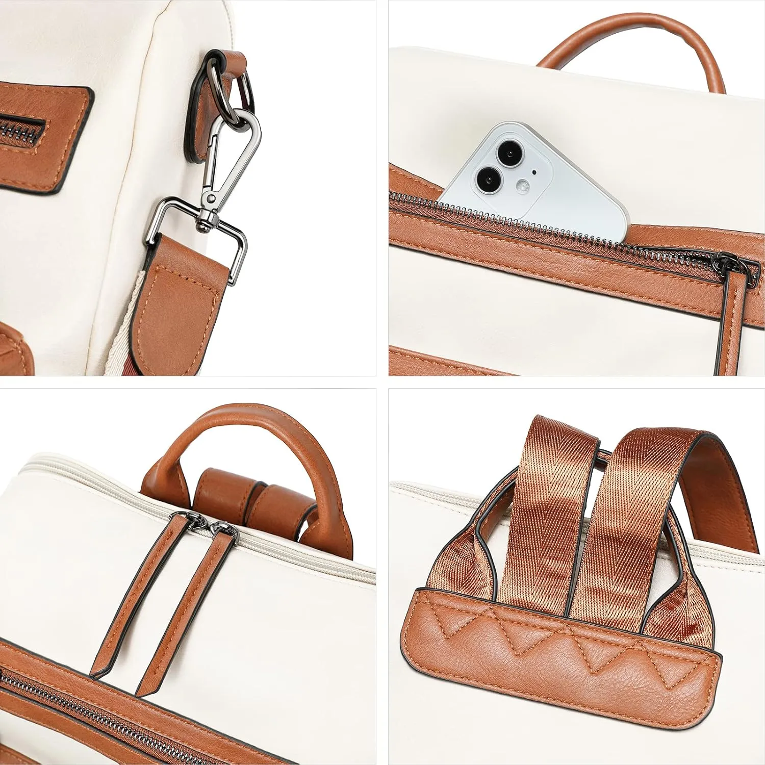 BROMEN Backpack Purse for Women Fashion Leather Designer Travel Large Ladies Shoulder Bags