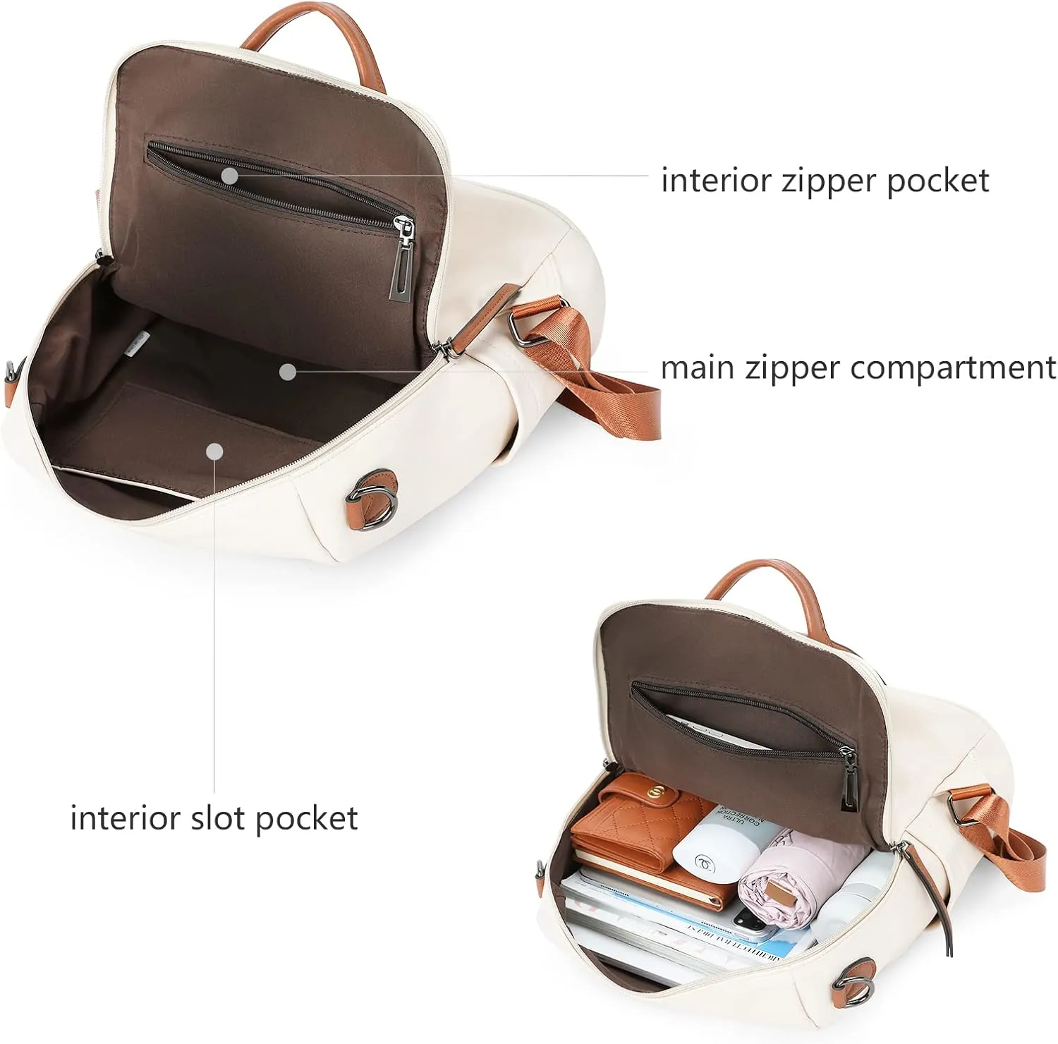BROMEN Backpack Purse for Women Fashion Leather Designer Travel Large Ladies Shoulder Bags
