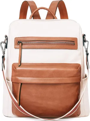 BROMEN Backpack Purse for Women Fashion Leather Designer Travel Large Ladies Shoulder Bags