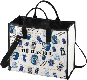 BWWKTOP Dr Tote Bag Doctor Movie Fans Gift Tour Police Box Shoulder Bag Police Box Doctor Merchandise