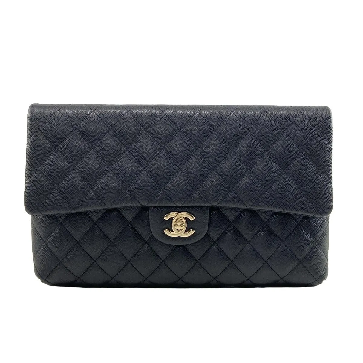 Chanel Matelasse clutch caviar black bag