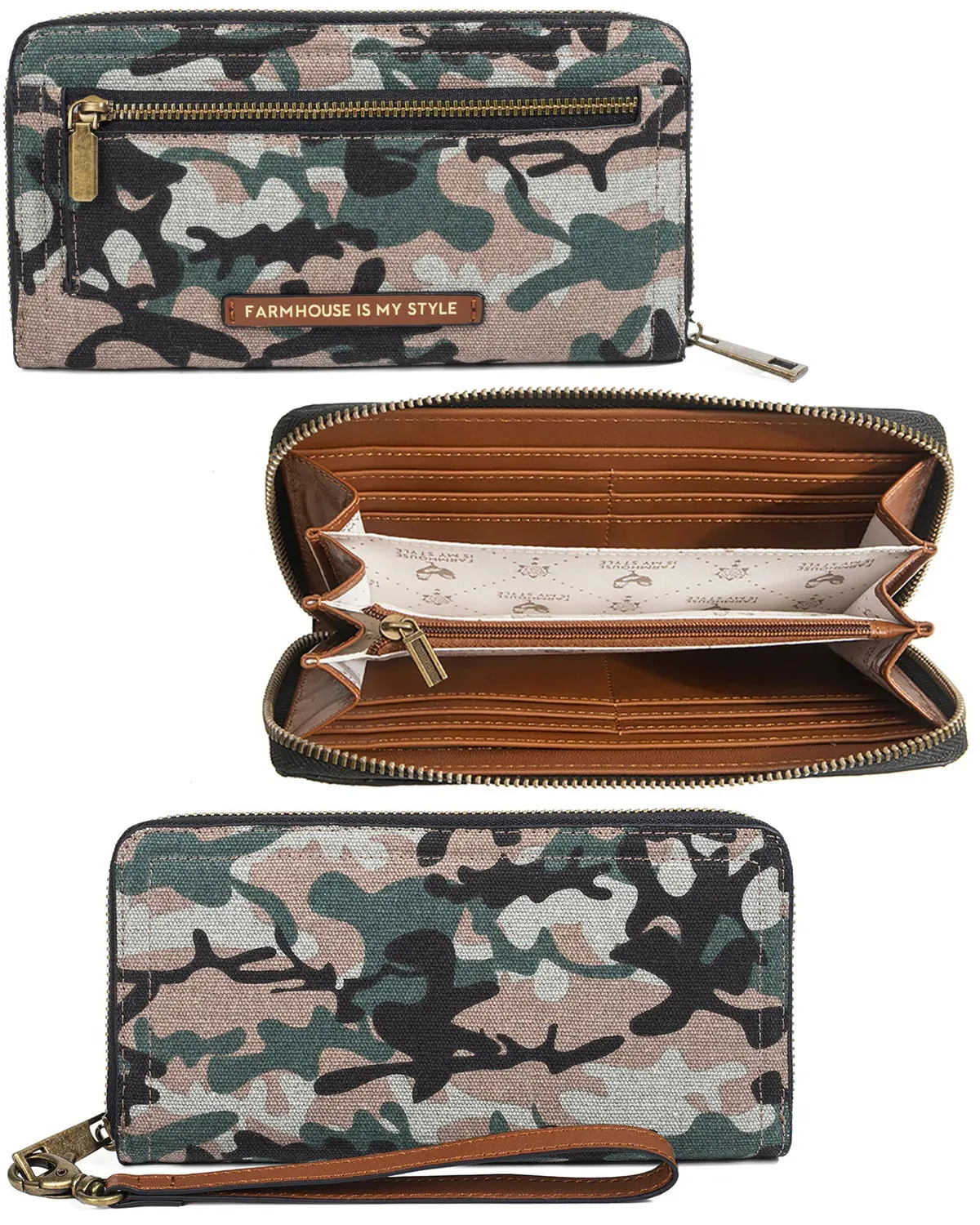 Charcoal Crossbody Camo Chic Bag and Wallet Bundle