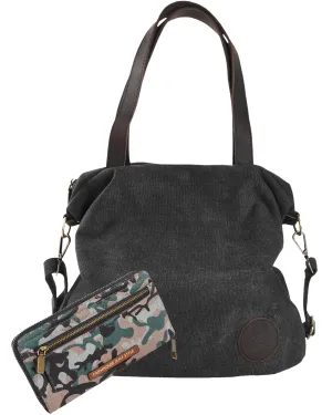 Charcoal Crossbody Camo Chic Bag and Wallet Bundle
