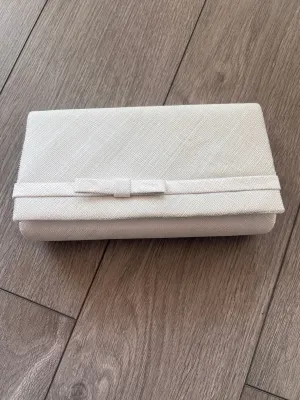 Classic Sinamay Ivory Clutch Bag For Weddings