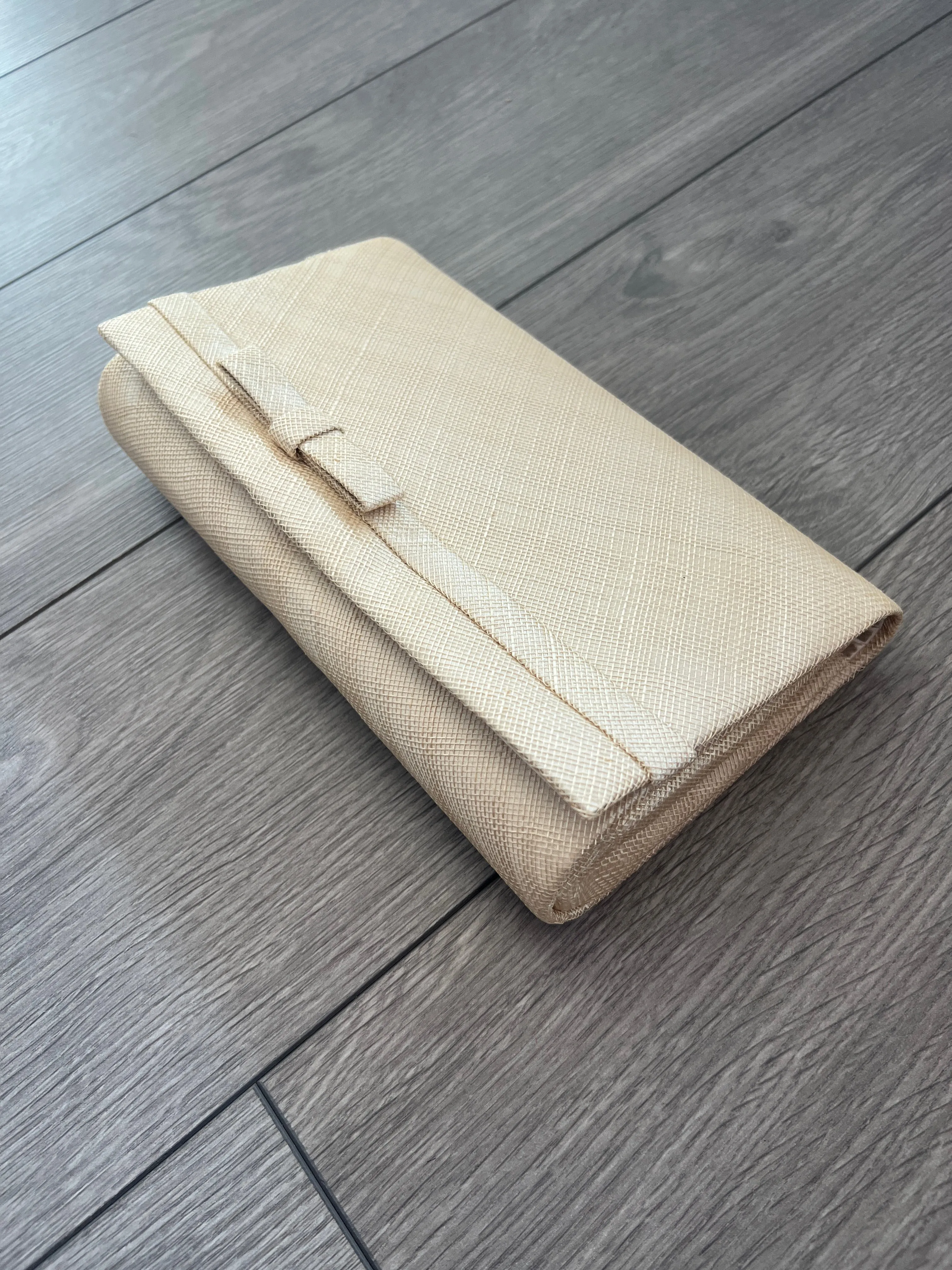 Classic Sinamay Nude Clutch Bag For Weddings