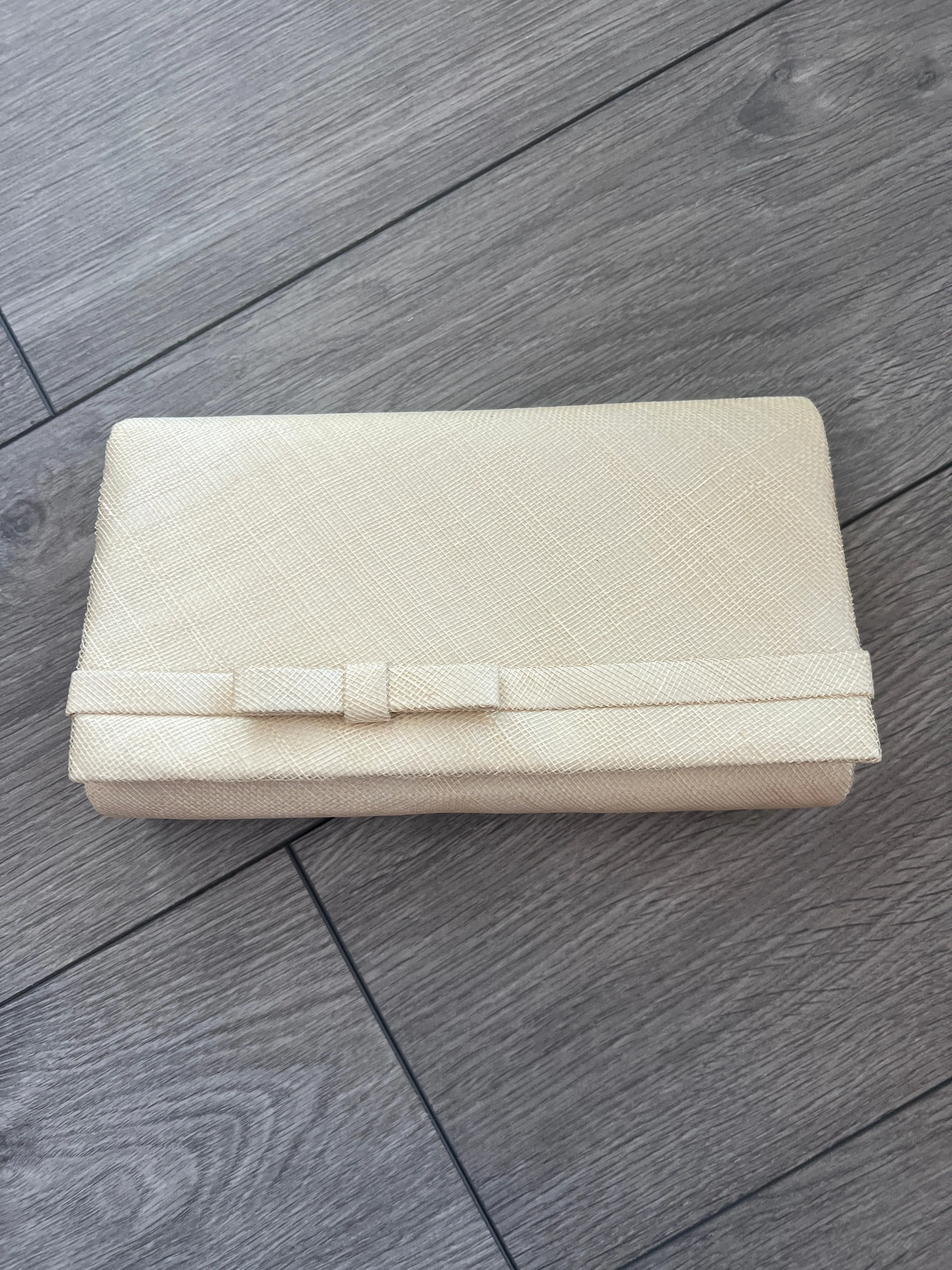 Classic Sinamay Nude Clutch Bag For Weddings