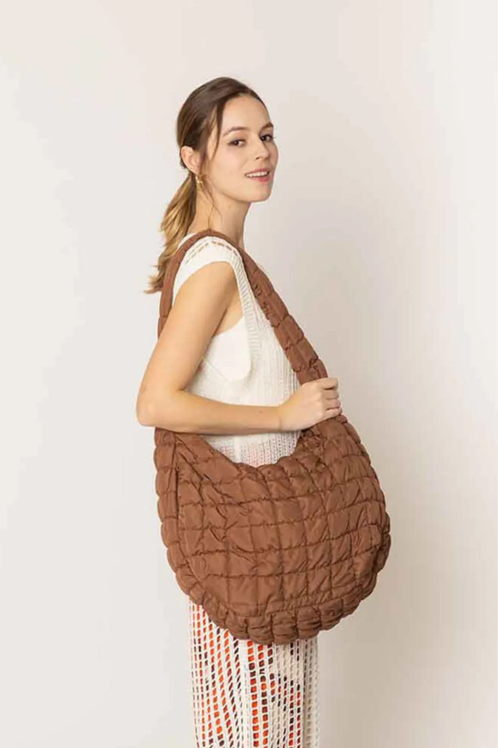 Cora Quilted Puffer Tote Bag