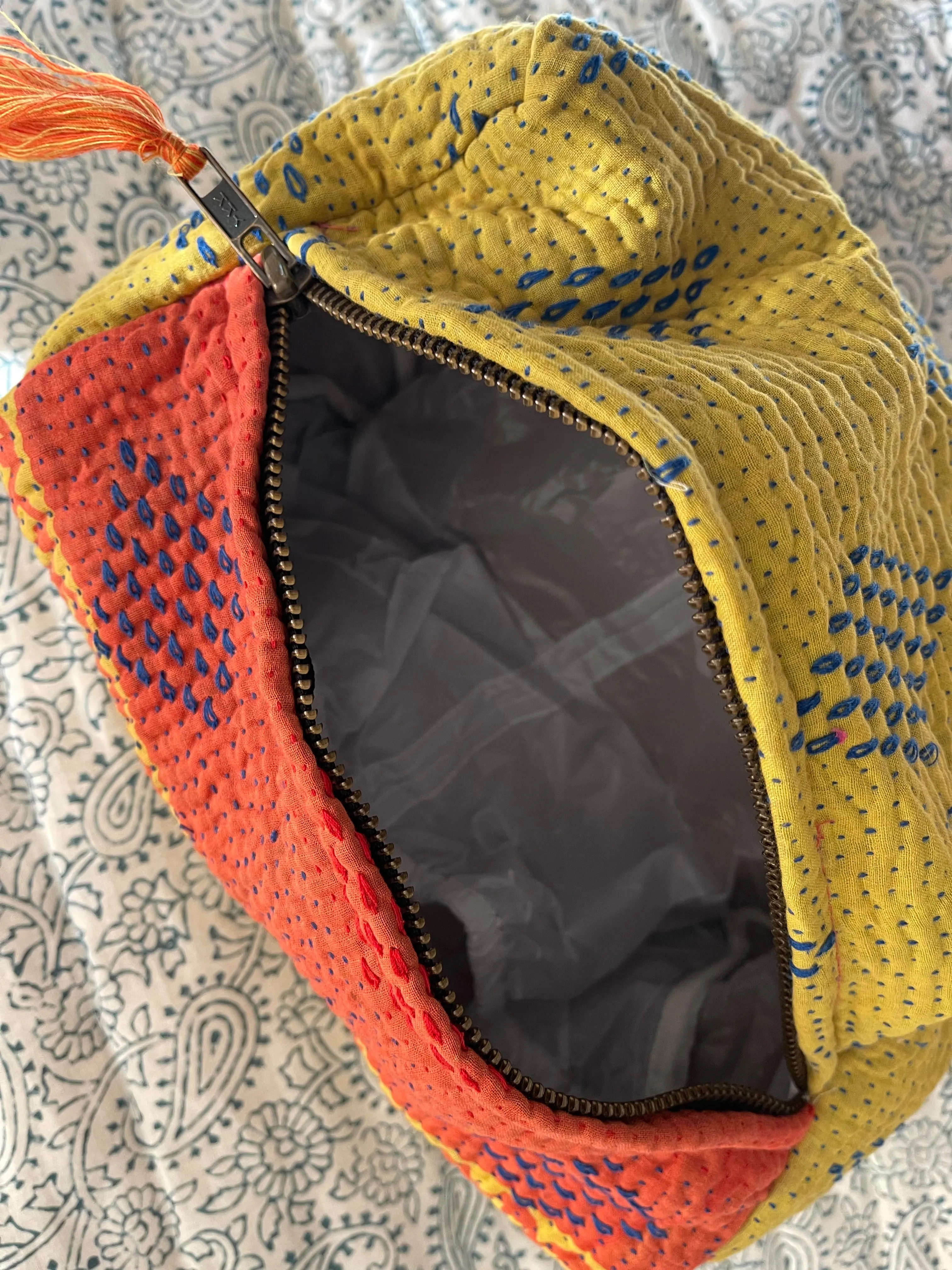 Cosmetic Bag Vintage Kantha - Turmeric