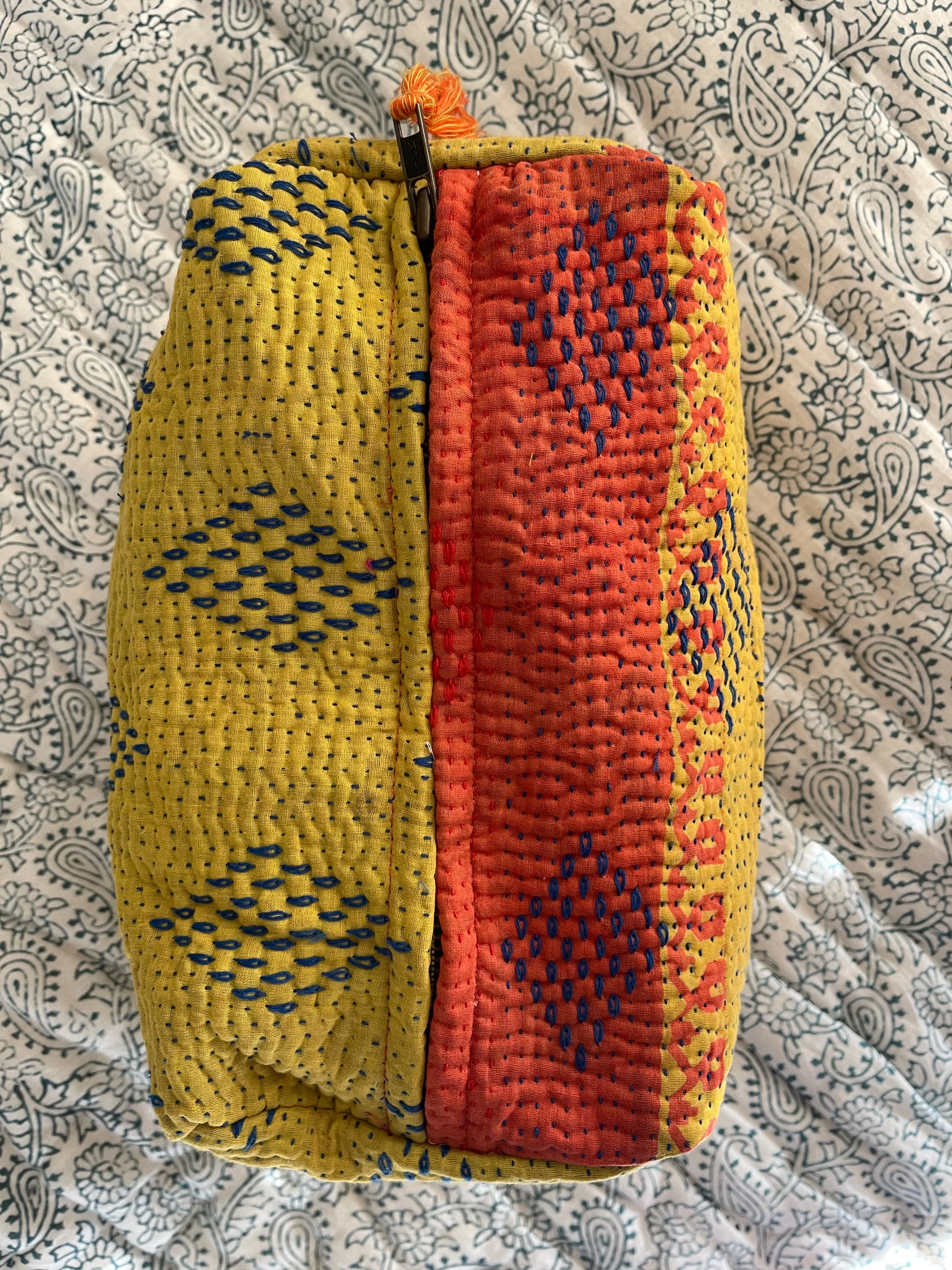 Cosmetic Bag Vintage Kantha - Turmeric