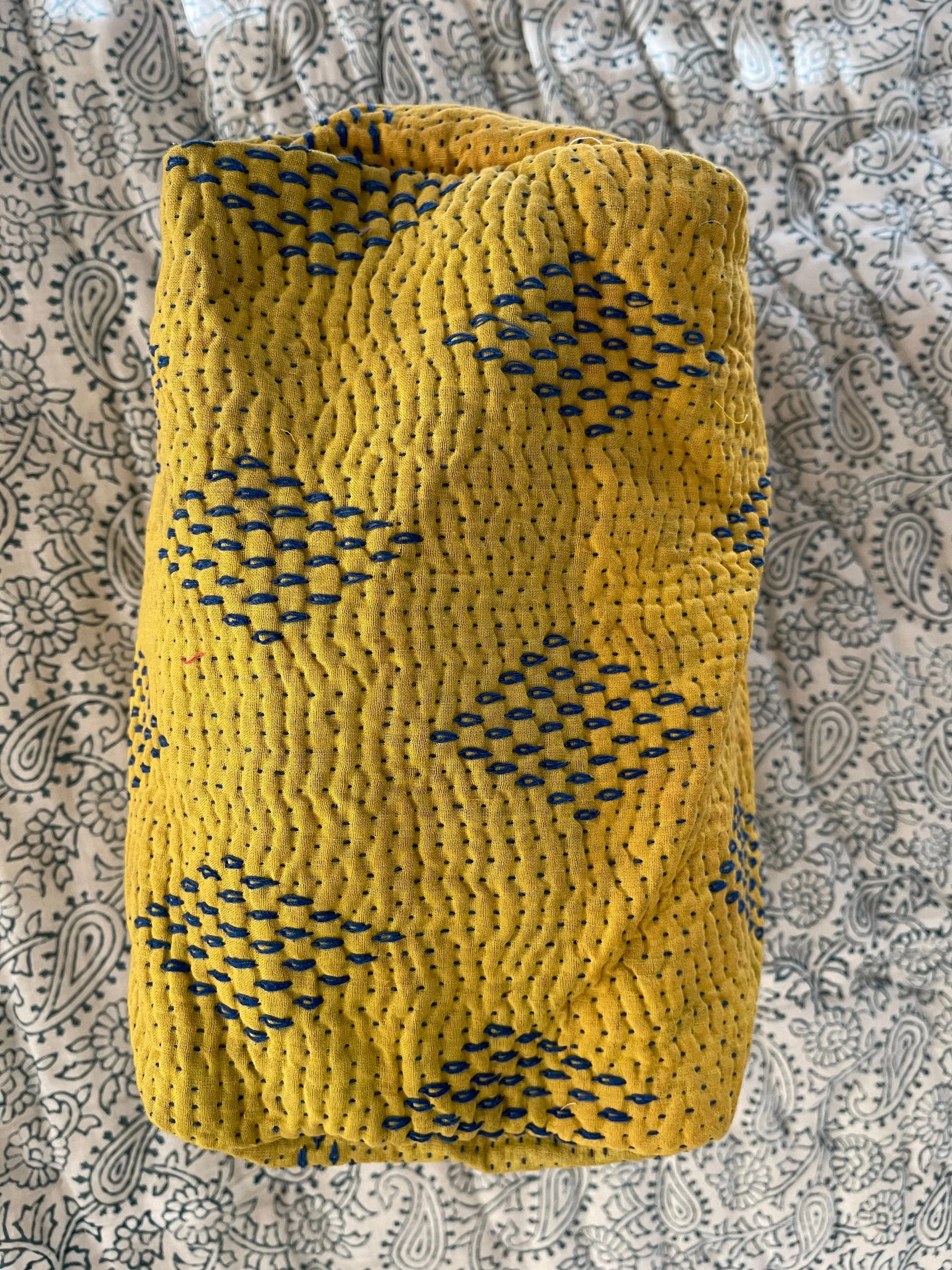 Cosmetic Bag Vintage Kantha - Turmeric