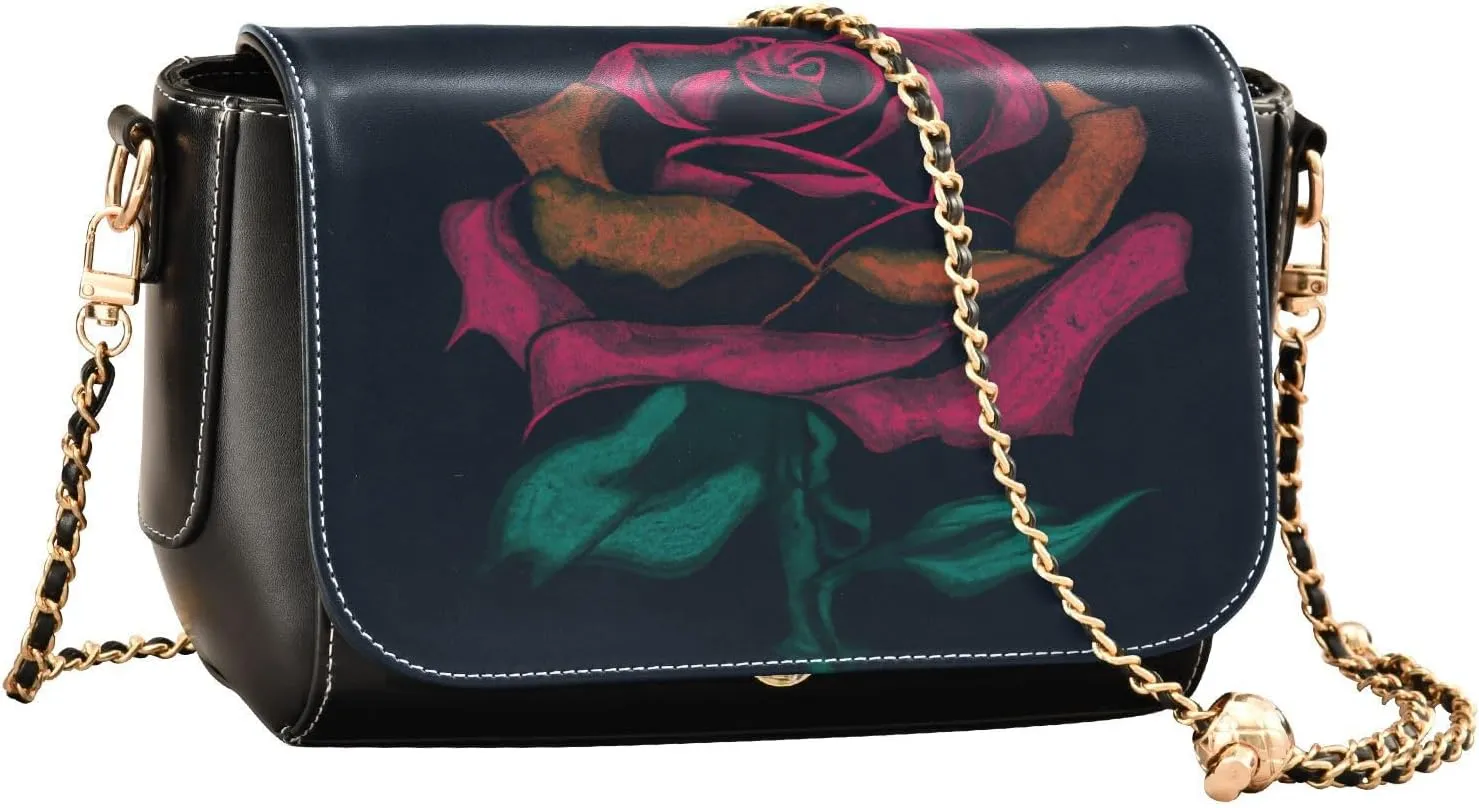 Crossbody Bags for Women Trendy Women's Black Shoulder Bag Small PU Leather Flap Cross Body Bag Handbags