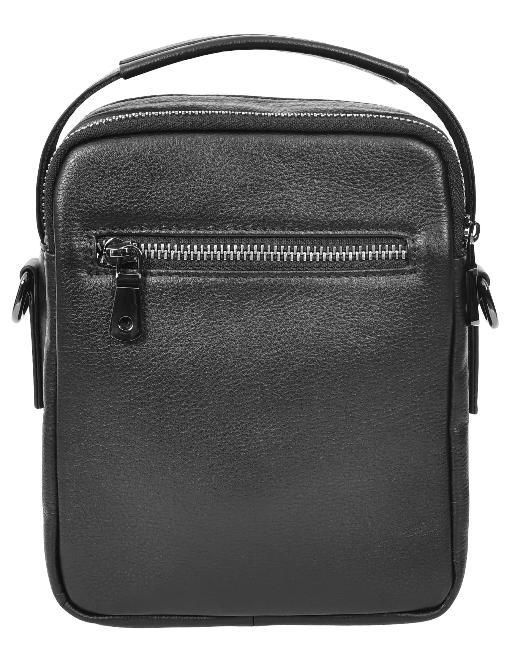 Crosso Men's Leather Cross-Body Organiser Flight Bag Black