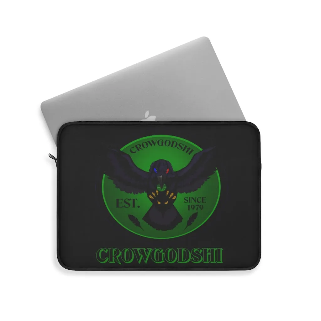 Crowgodshi First Generation Laptop Sleeve, GREEN LOGO