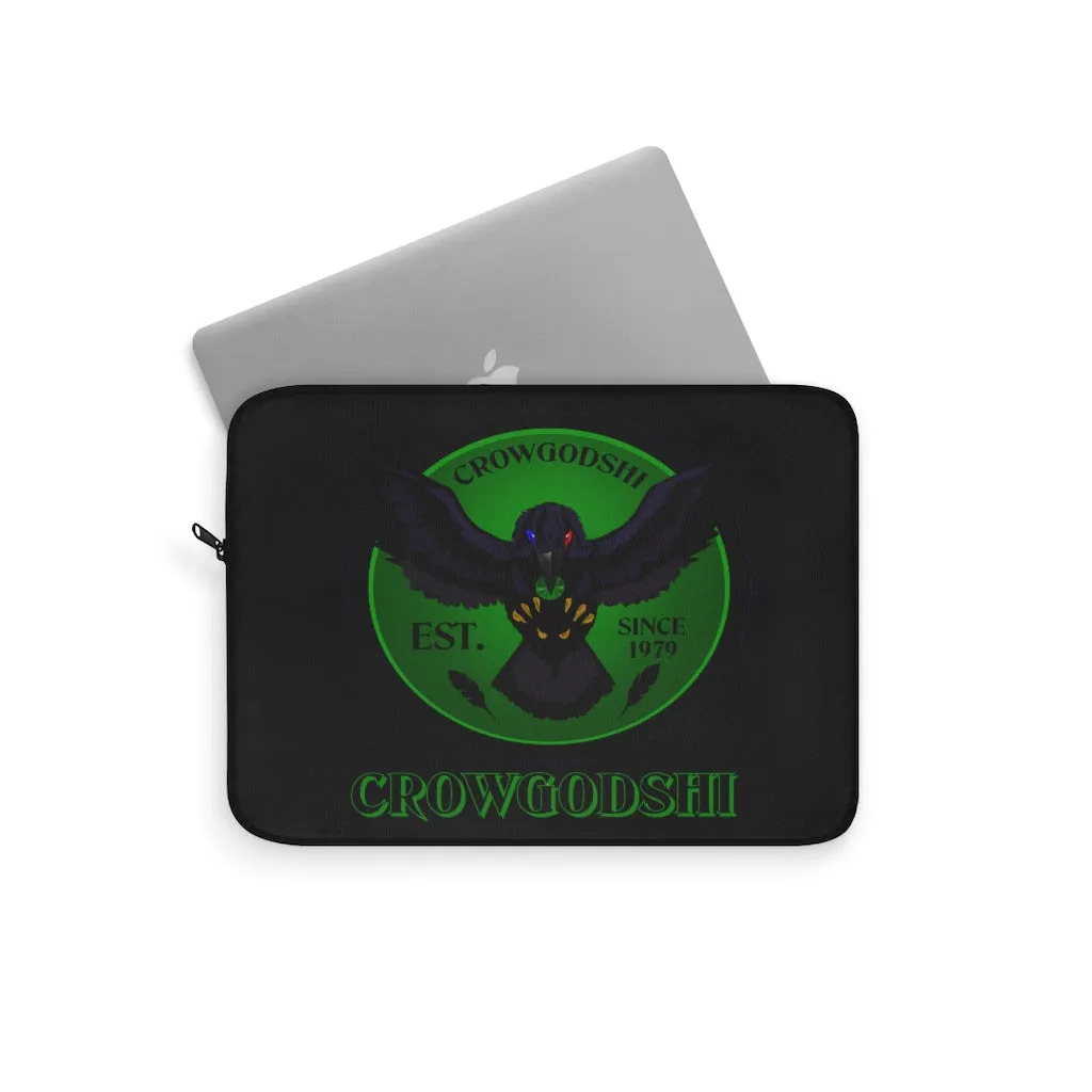 Crowgodshi First Generation Laptop Sleeve, GREEN LOGO