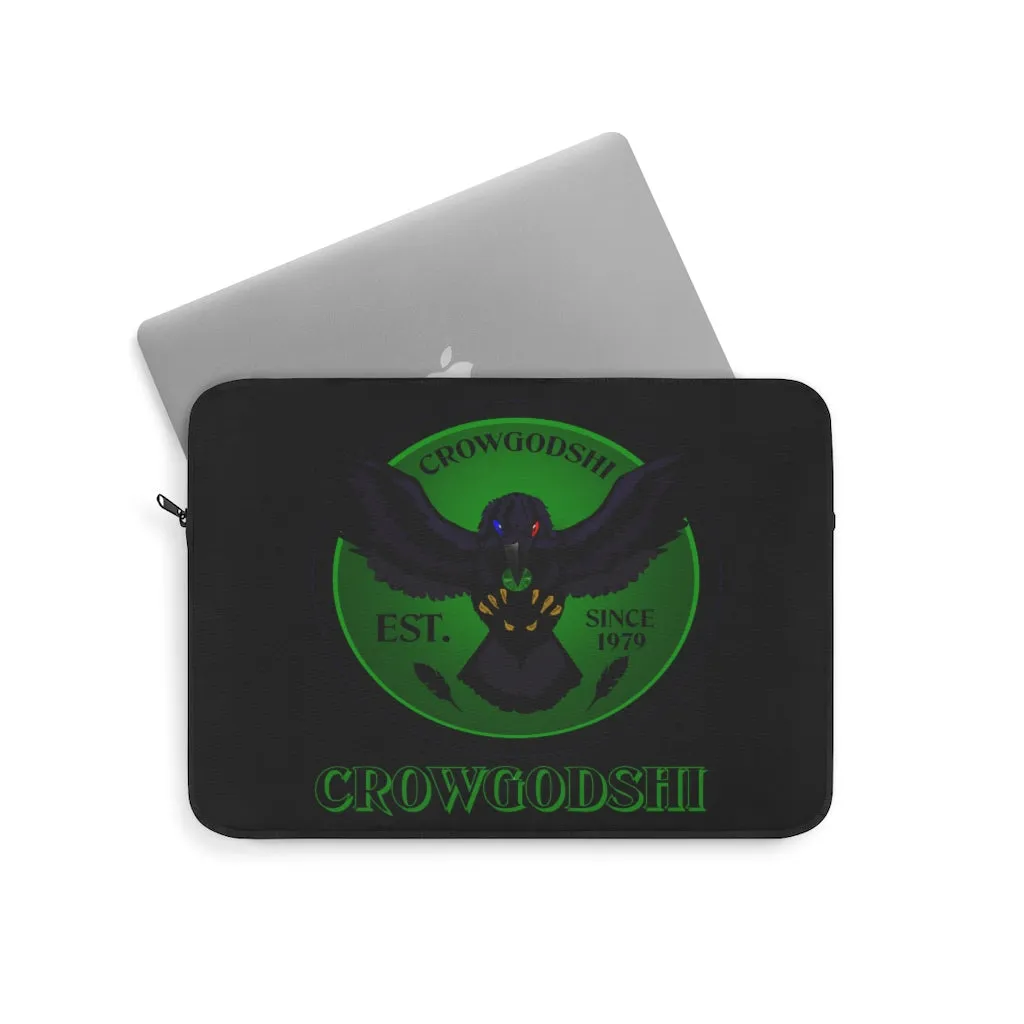 Crowgodshi First Generation Laptop Sleeve, GREEN LOGO