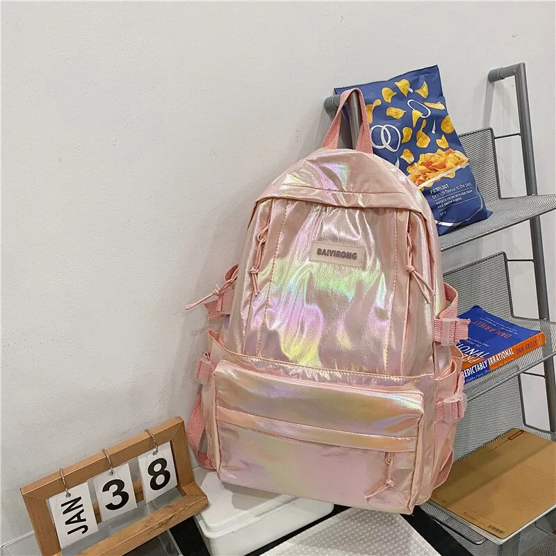 DCIMOR New Waterproof Coated Oxford Backpack Women Colorful Multi-pocket Book Bag College Girls Lovely Schoolbag Fashion Bagpack